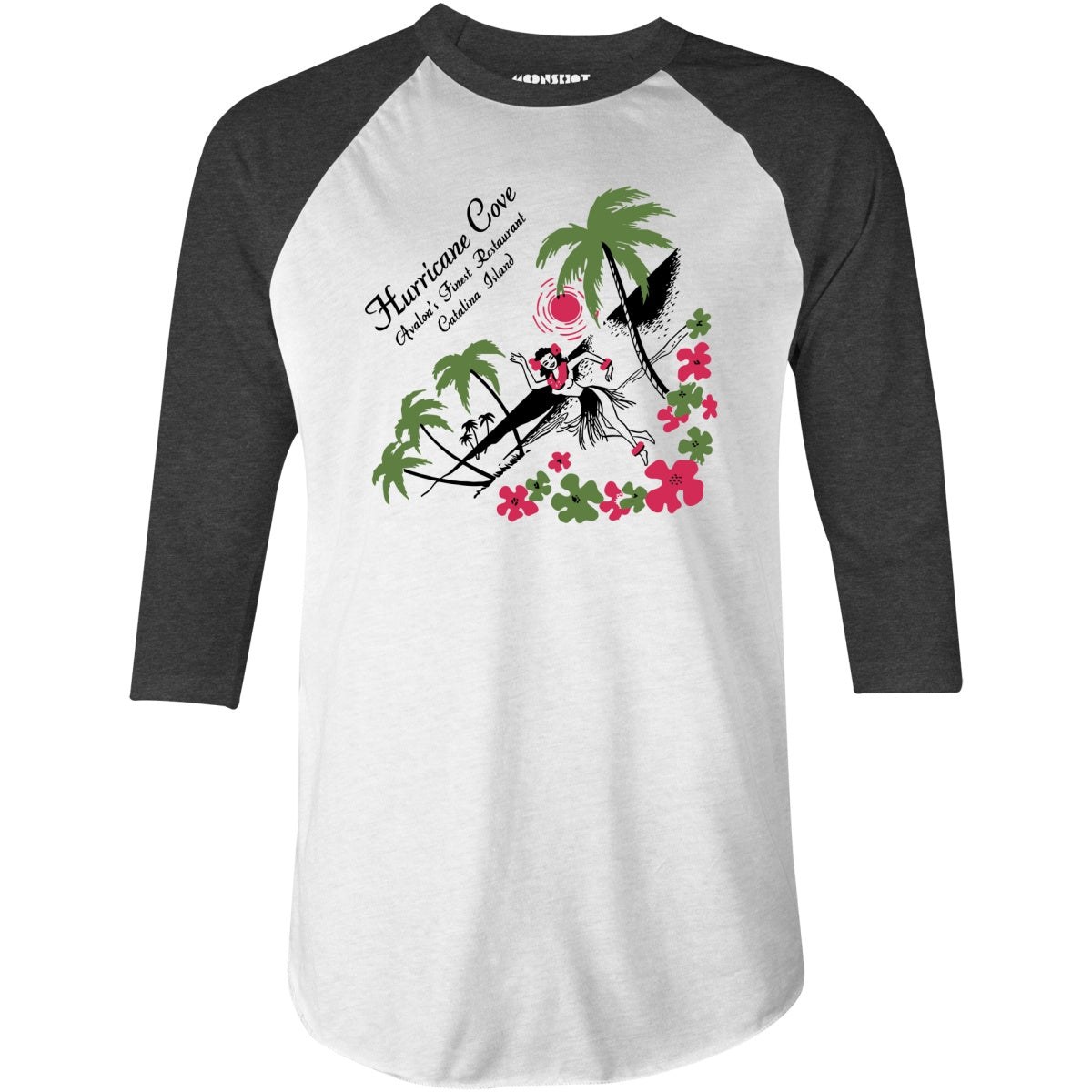 Hurricane Cove - Catalina Island, CA - Vintage Tiki Bar - 3/4 Sleeve Raglan T-Shirt