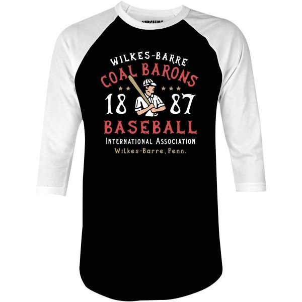 Wilkes-Barre Coal Barons - Pennsylvania - Vintage Defunct Baseball Teams - 3/4 Sleeve Raglan T-Shirt