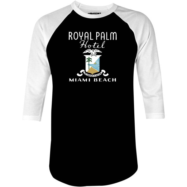 Royal Palm - Miami, FL - Vintage Hotel - 3/4 Sleeve Raglan T-Shirt