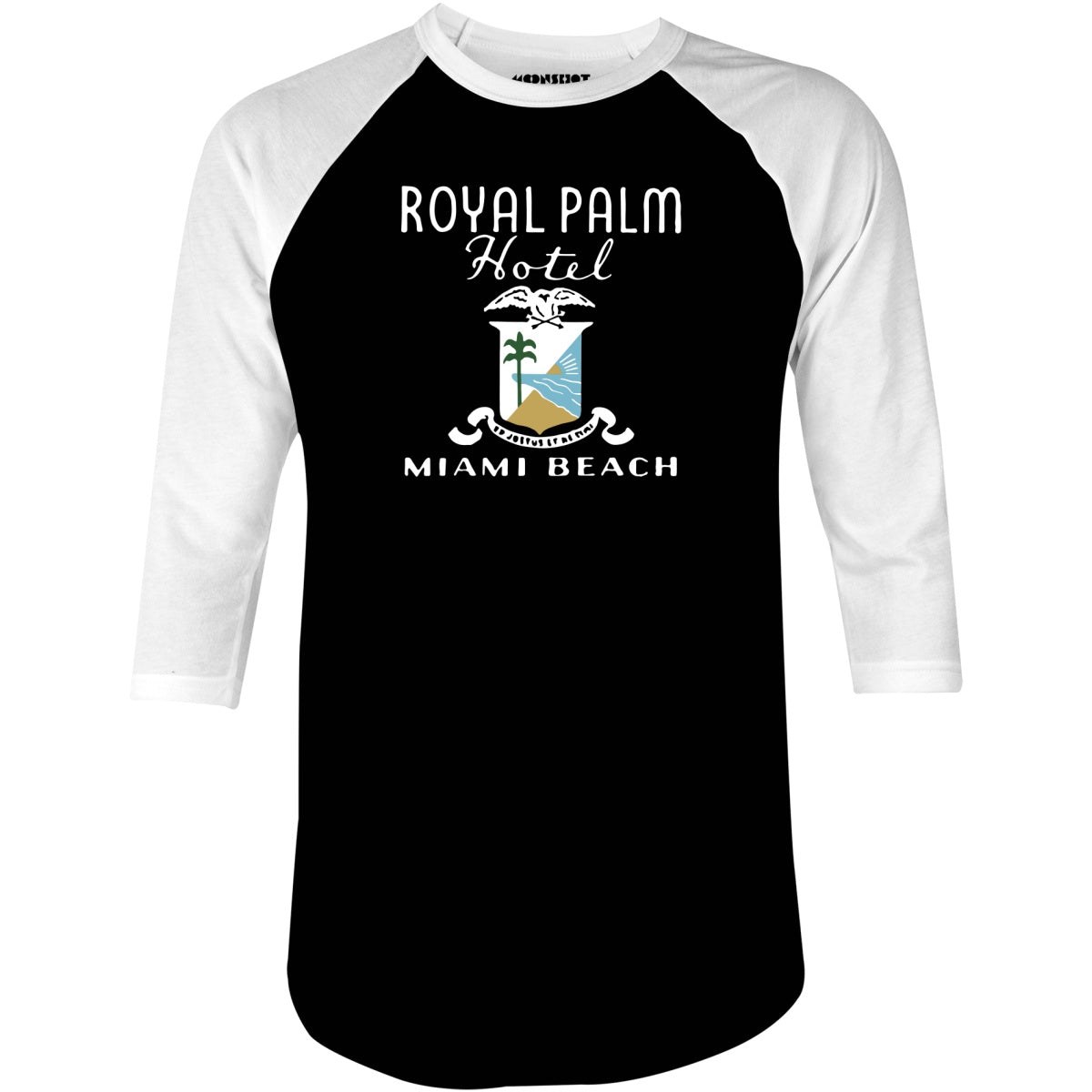 Royal Palm - Miami, FL - Vintage Hotel - 3/4 Sleeve Raglan T-Shirt